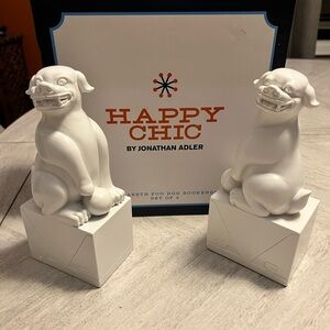 Foo Dog Bookend-Set of 2- NEW-Jonathan Adler design-8” tall on 3.5x2.5”base